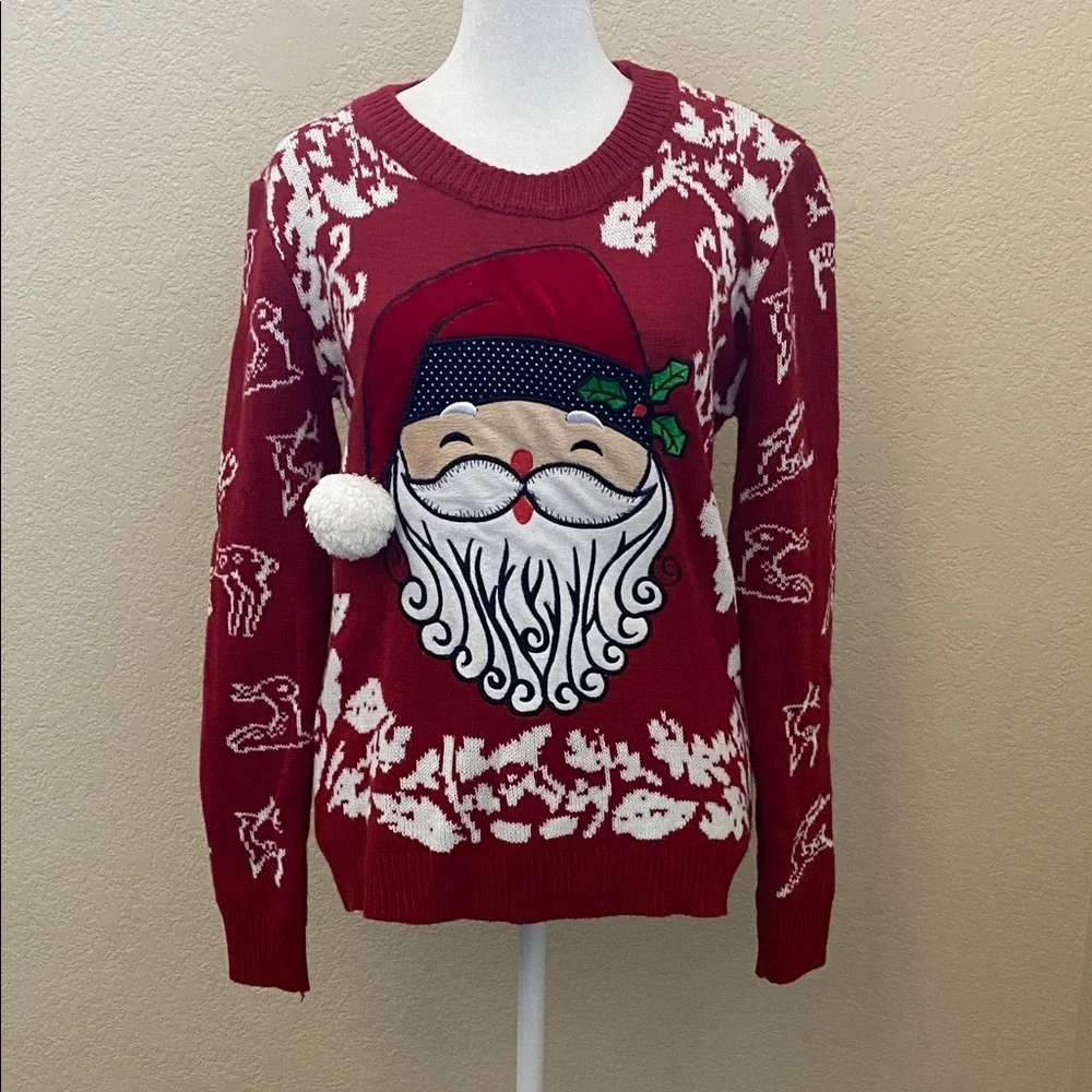 Festive Red Santa Sweater. Size S. Cute design!